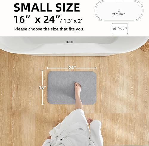 Miniatura 2 de Bathroom Mat Quick Dry, Bathroom Rugs Non Slip Washable Thin Absorbent Bath Mat Fits Under Door Bathroom Floor Mat Perfect for Bath, Shower, or Sink