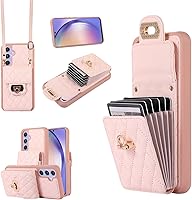 Vista 8 de XYX Wallet Case for Samsung Galaxy A54 5G, Crossbody Strap PU Leather Accordion Organizer Card Holder Protective Case with Adjustable Lanyard, Black