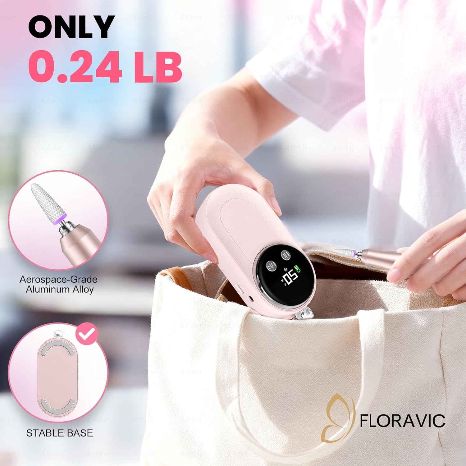 High Speed Nail Drill for Acrylic Removal, 50,000 RPM Pro E-File with LCD, Bits Kit & Anti Slip Pad, MG101L Quick Gel Removal, Precise Shaping, Portable for Nail Art Practice & Salon Use