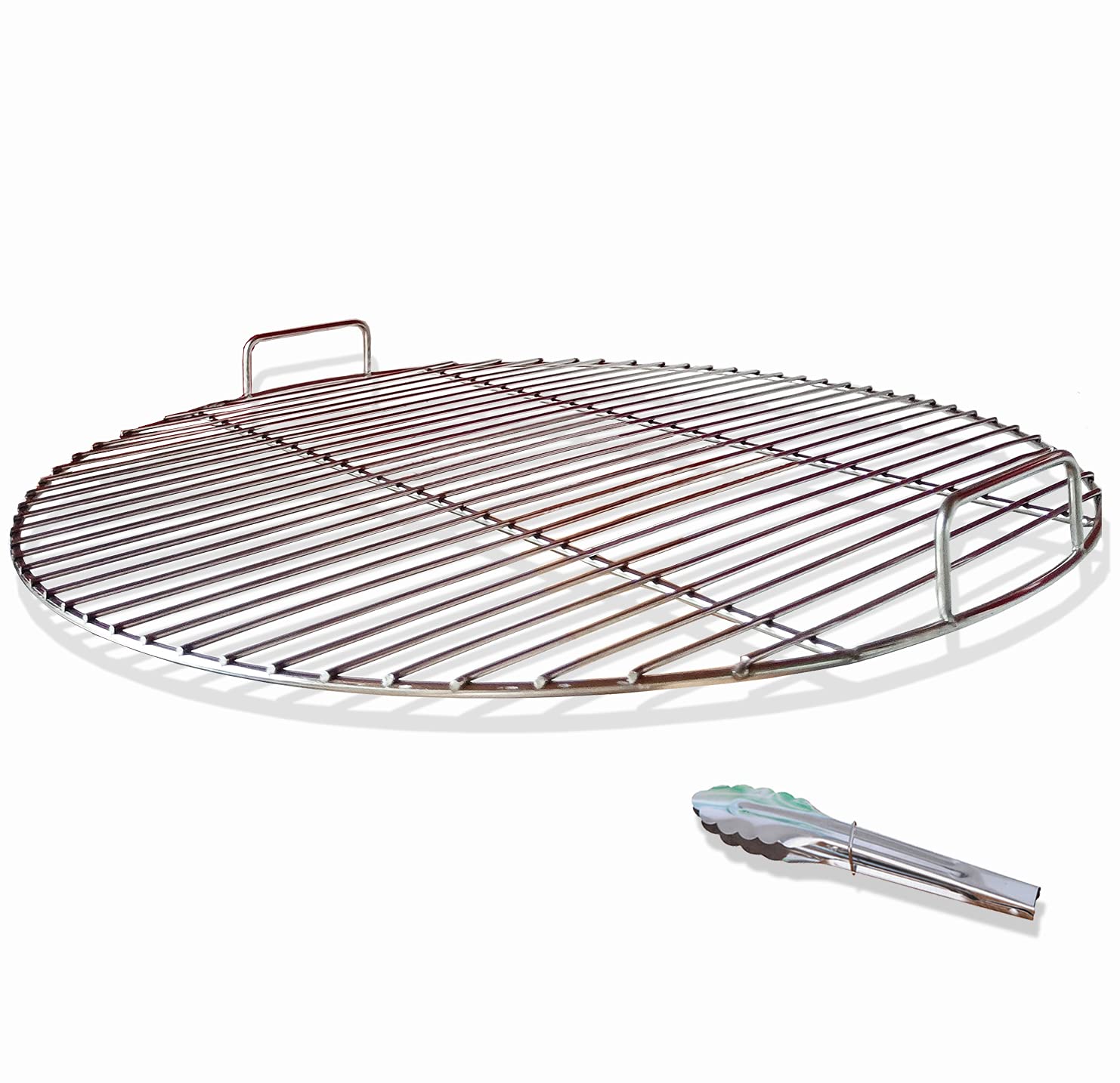 304 Edelstahl Grillrost Rund mit Griff 54.5 cm für 57 cm Holzkohlegrills Weber Ersatz Kugelgrill