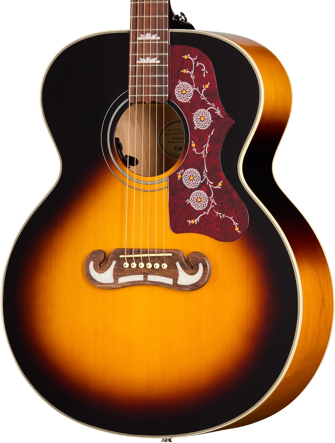 Epiphone J-200 Studio Jumbo Acoustic Electric, Vintage Sunburst with Bag