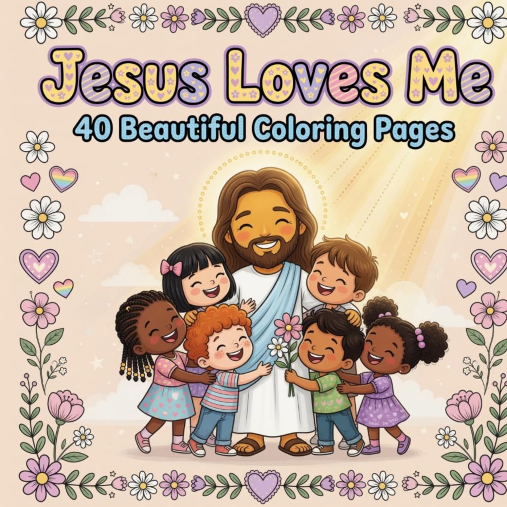 Jesus Loves Me: 40 Fun & Easy Coloring Pages for Kids Ages 3-10