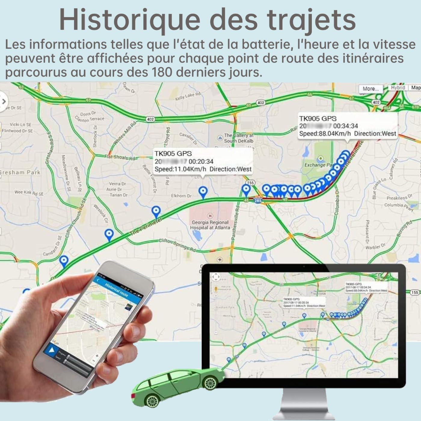 Traceur GPS Voiture TK905 Tracker Localisateurs d'Objets Magnétique Étanche avec Détection Vibration Antivol pour Voiture Moto Valise avec Batterie Rechargeable 5000mAh,Utiliser avec Carte SIM