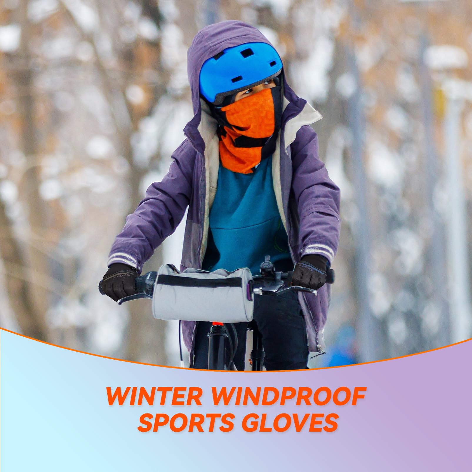 Yoofun Fahrradhandschuhe Herren, Winter Wasserdicht Fahrrad Handschuhe Männer Damen Touchscreen Handschuhe Winddichtehandschuhe-Vollfinger Sporthandschuhe (Grau, XL