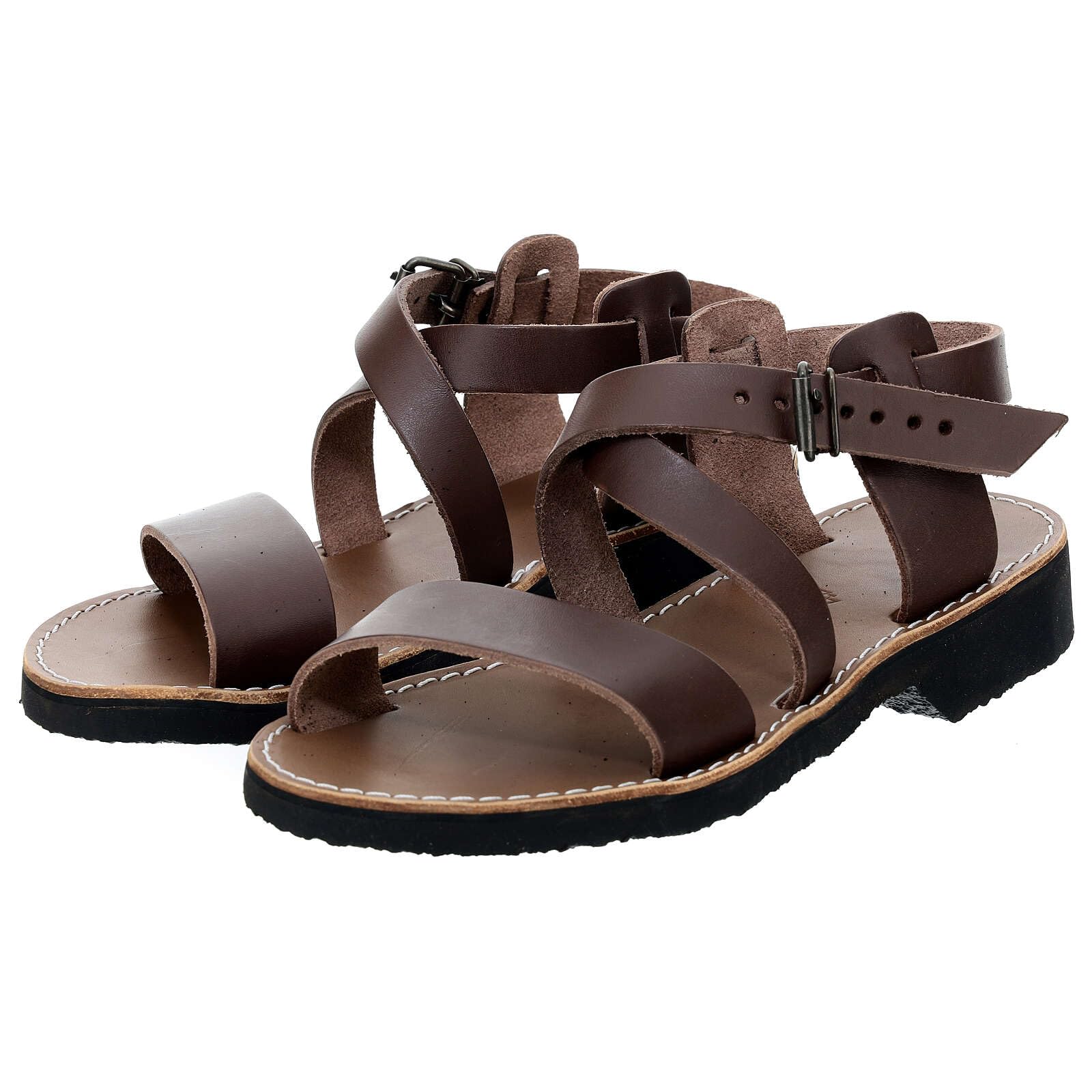 Holyart Franziskaner-Sandalen, Unisex, Modell Nazareth, aus Leder, hergestellt von den Mönchen von Bethlehem