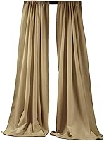 Vista 56 de New Creations Fabric & Foam Inc, 2 paneles de cortina de poliéster sin costuras de 5 pies de ancho, color negro, 2 paneles de 5 pies de ancho x 15