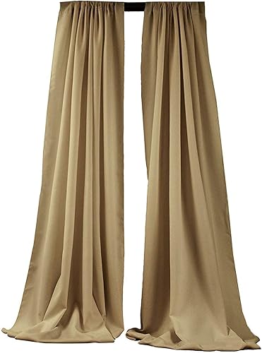 Miniatura 56 de New Creations Fabric & Foam Inc, 2 paneles de cortina de poliéster sin costuras de 5 pies de ancho, color negro, 2 paneles de 5 pies de ancho x 15