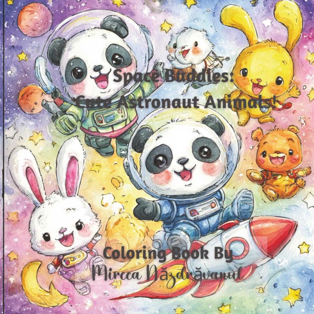 Space Buddies: Cute Astronaut Animals: A Fun Coloring Adventure for Kids Ages 3–8