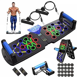 Liegestützgriffe Liegestütze Brett Push Up Board, Brusttrainer Männer Fitnessgeräte für Zuhause Calisthenics Equipment Fitness Zubehör, Liegestützbrett mit Zähl-Timer-Funktion