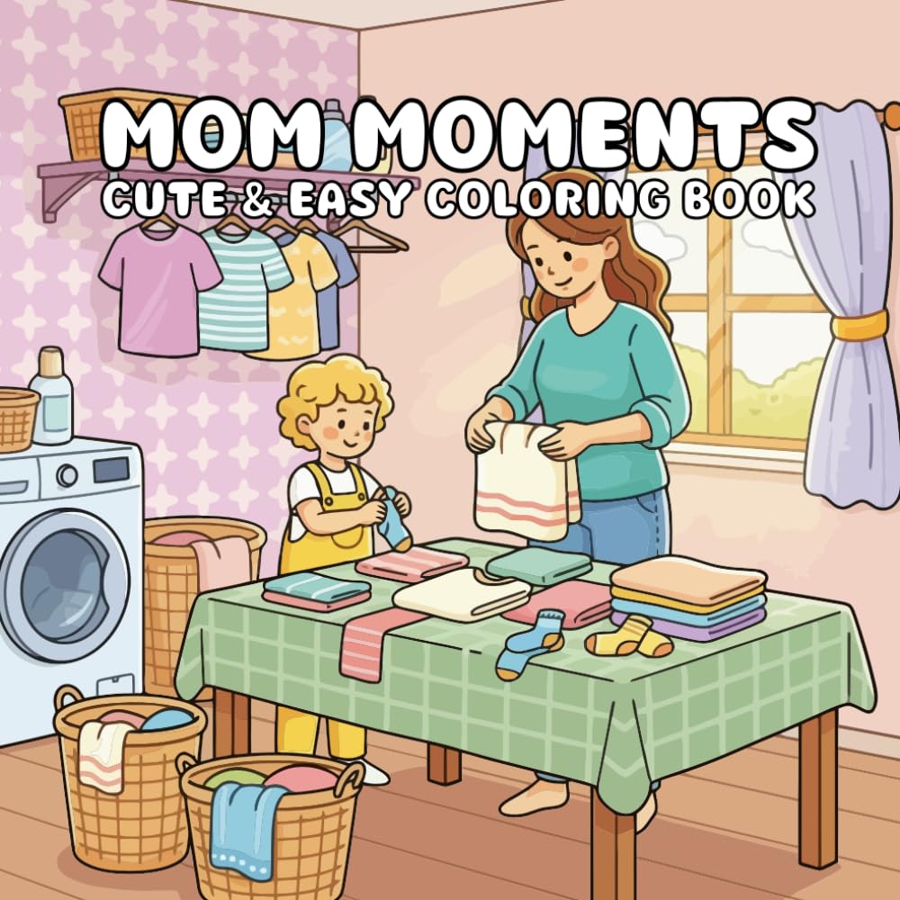 Mom Moments Coloring Book: Fun, Chaotic, and Heartwarming Moments of Motherhood and Family Bonding For Kids and Adults to Color