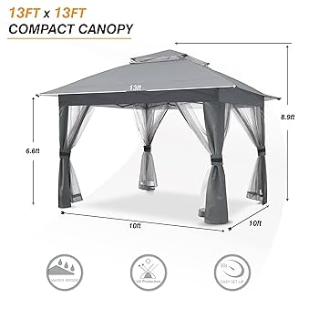 Amazon.com : COOSHADE 13x13 Pop Up Gazebo Tent Outdoor