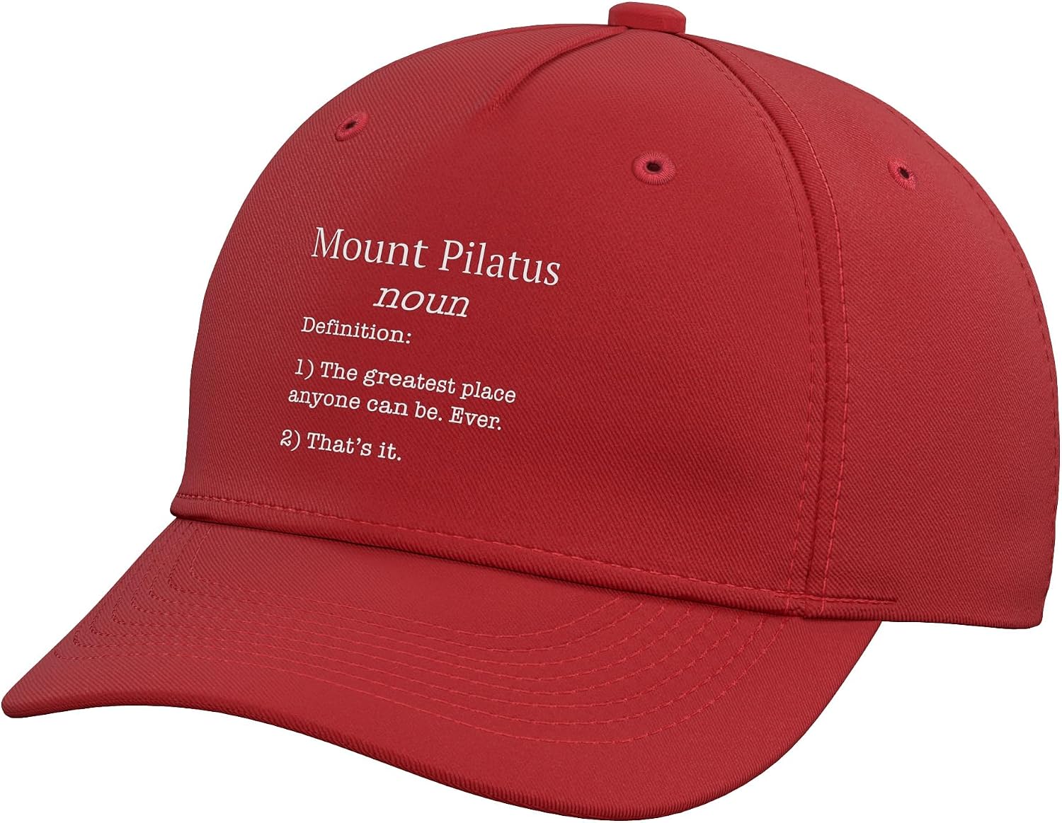 Mount Pilatus Souvenir/Skiers/Funny Fake Definition! Adjustable Baseball Hat
