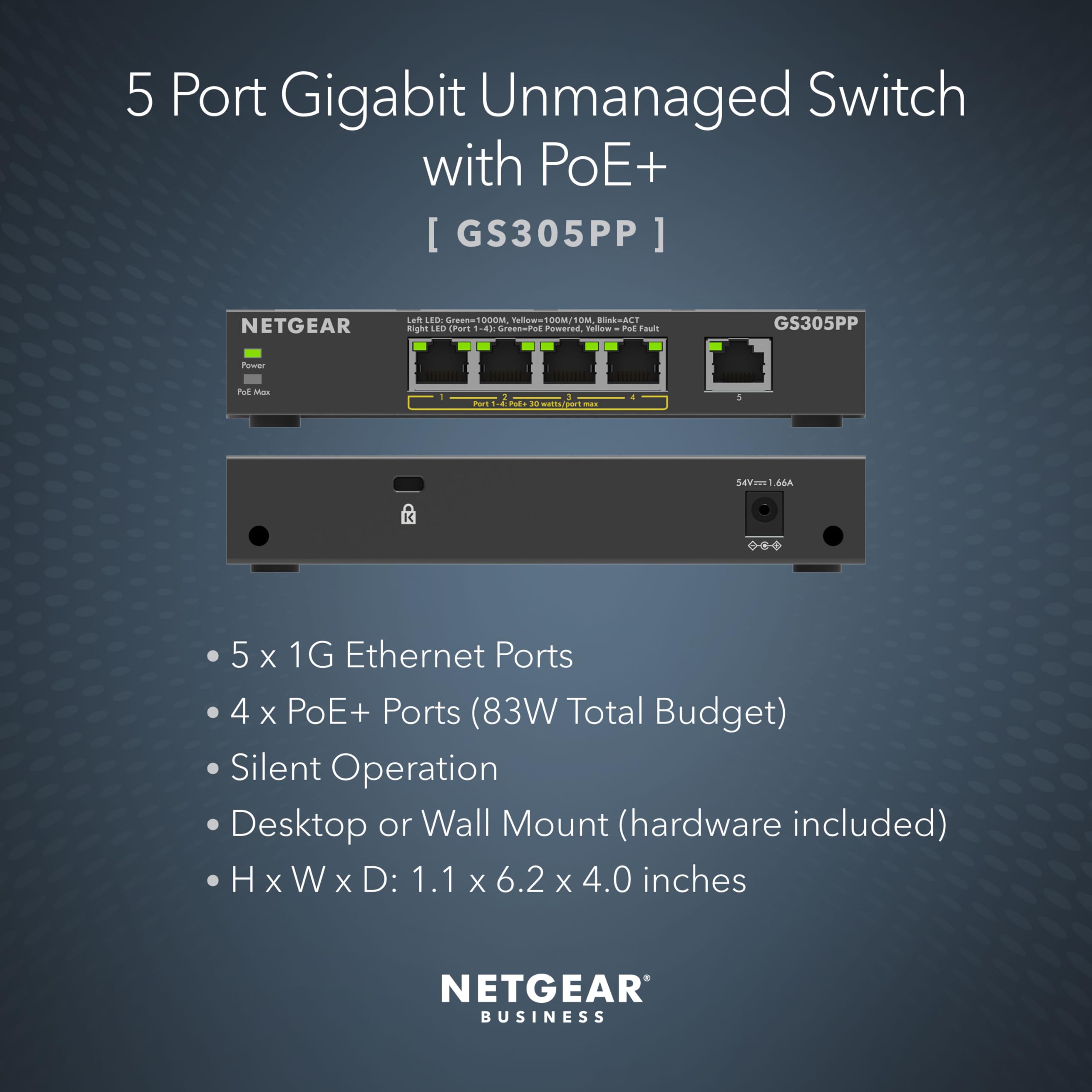 Amazon.com: NETGEAR 5-Port Gigabit Ethernet Unmanaged PoE Switch