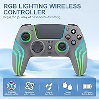 Vista 2 de JYELUK Wireless Controller for PS5 with RGB Lighting, Compatible with PS5 Controller/Windows PC,/Android/iOS