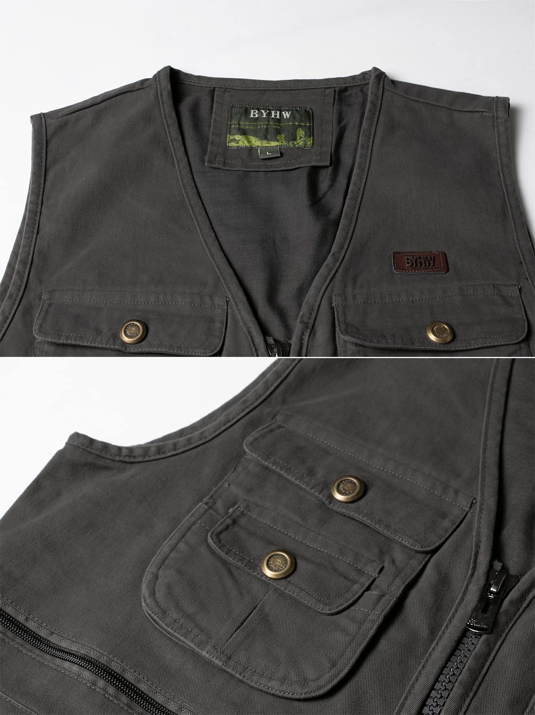 Uomo Gilet Multitasca Fotografi Gilet da Pesca Caccia Giubbini Reporter Senza Maniche Gilet Sportivo Smanicato da Lavoro