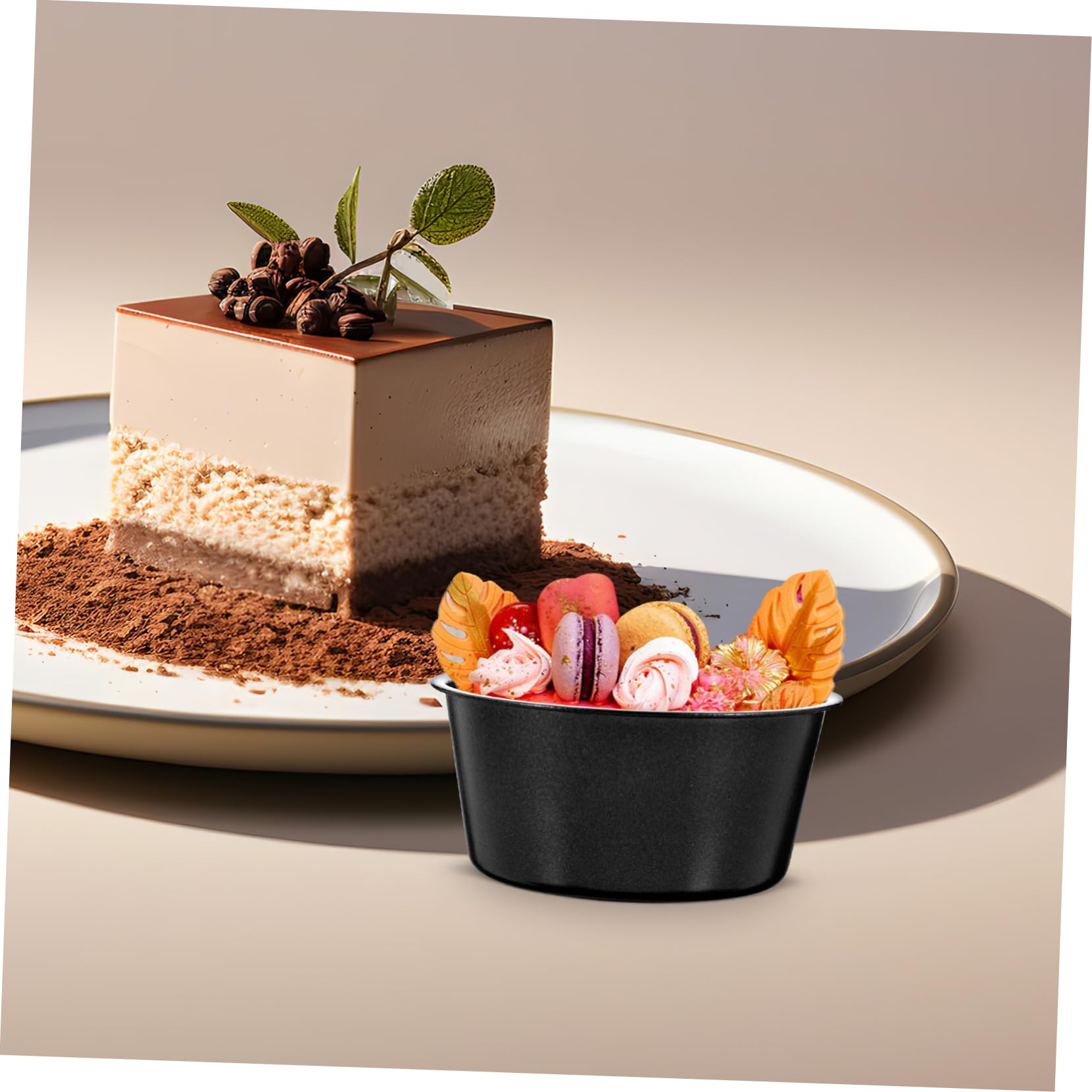Ciieeo 5 Sätze Runde Muffinform Teilig Aus Kohlenstoffstahl Antihaft Backform Für Pudding Muffins Und Kuchen Für Desserts Und Kreative Backprojekte 3 Stück * 5