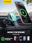 Lamicall for MagSafe Car Mount Charger - [Ultra Magnet] 15W Wireless Car Phone Holder Charger - HandsFree Magnetic Phone Holders for Your Car Vent for iPhone 17 16 15 14 13 Pro Max Handlebar, Mom Gift