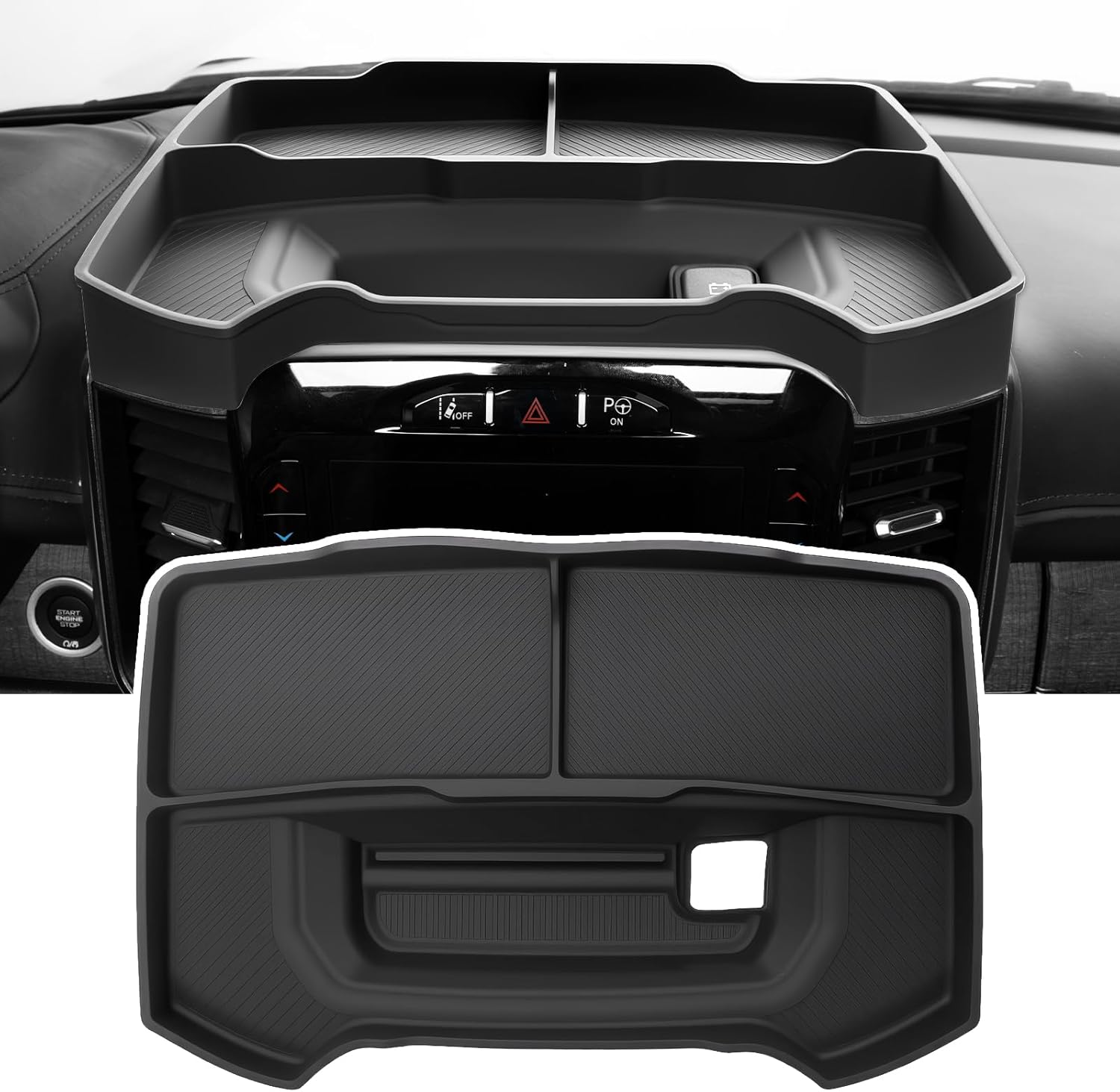 Dashboard Storage Organizer Compatible with Dodge RAM 1500 2019-2026 Dash Storage Tray Replacement for 12-Inch and 14.4-Inch Screen Storage Box for Ram 1500 Accessories