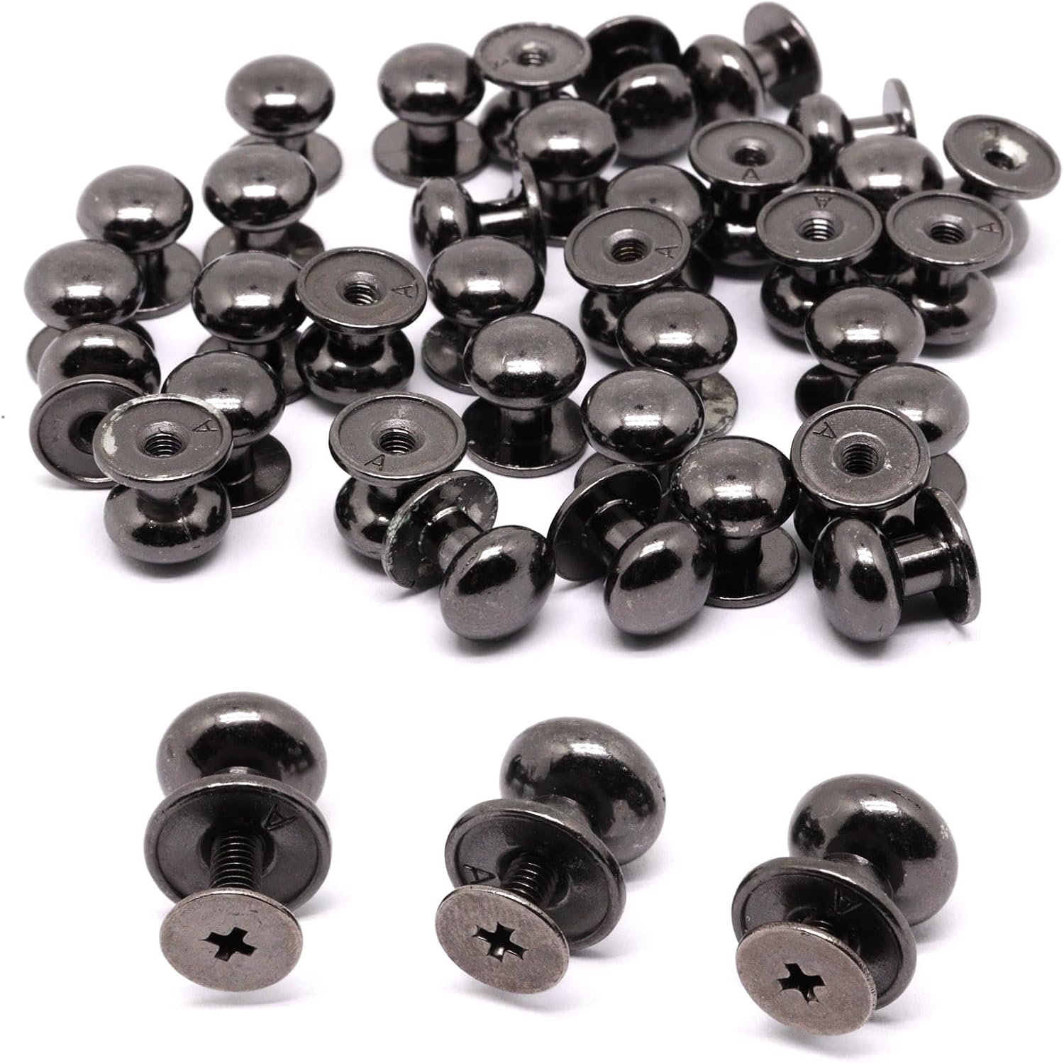 Mini Drawer Pulls, Small Knobs for Jewelry Box, Metal Round Mini Knobs Handles Diameter 0.37inch for Jewelry Case, Wood Case, Drawer, Cabinets, Closet, Cupboard (36pcs, Black)
