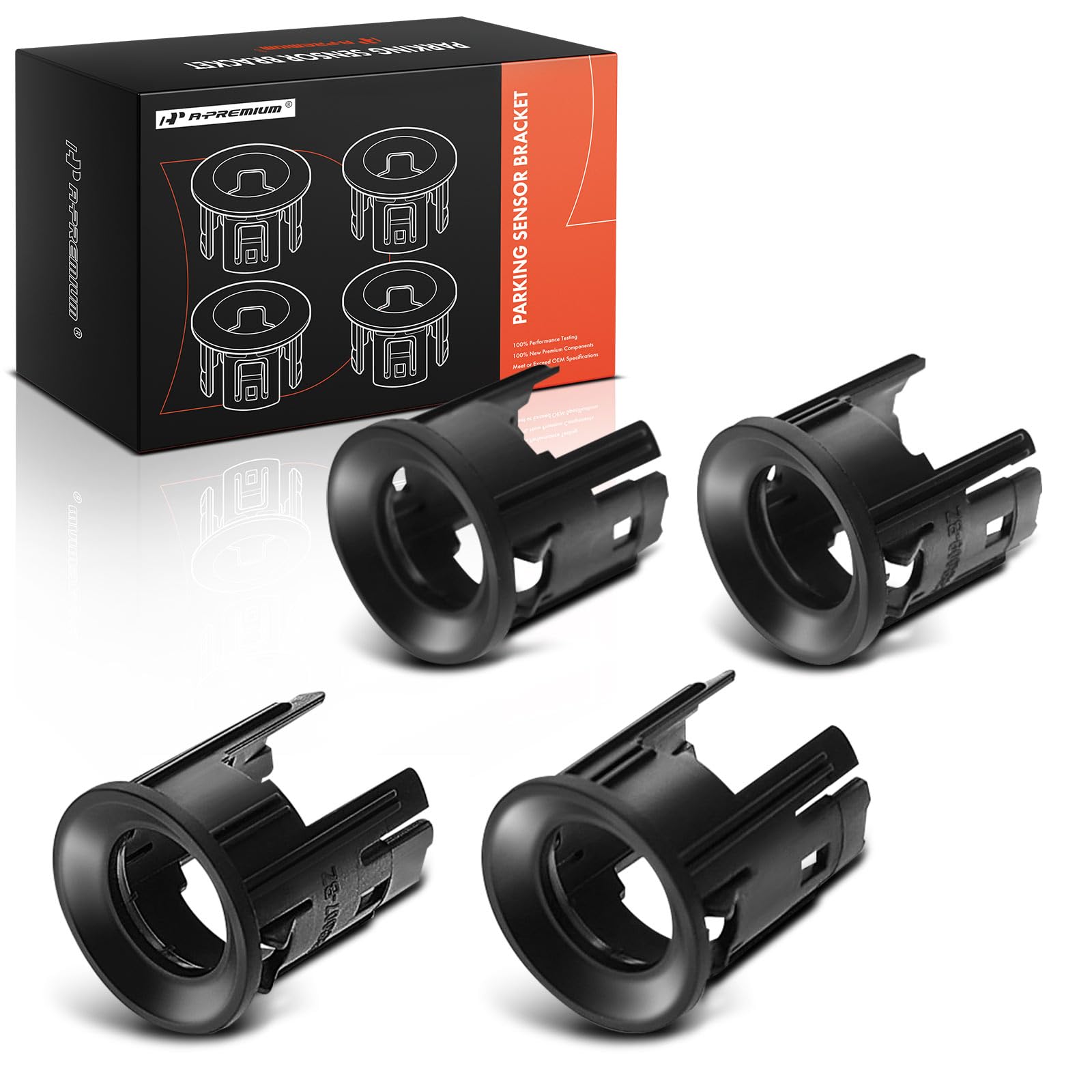 A-Premium 4-PC Front Inner or Outer Parking Assist Sensor Retainer Bezels Compatible with Ram Models - 1500 2019-2024, with Advanced Park Assist