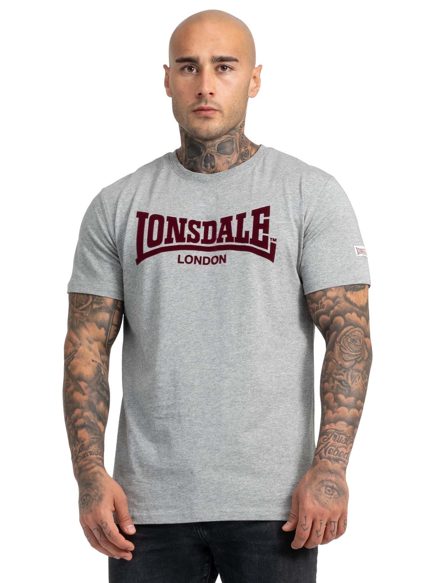 Lonsdale London LL008 One Tone Männer T-Shirt Bordeaux Basics, Streetwear