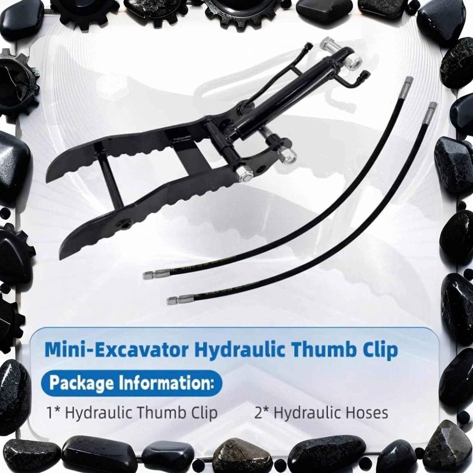 Hydrauliczny klips na kciuk do minikoparek – mocowanie premium z dwoma wężami hydraulicznymi do kompaktowych koparek