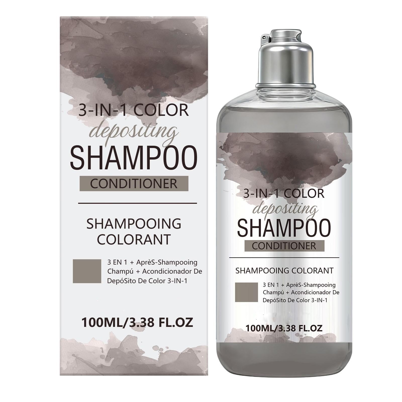 Milk Tea Ash Hair Dye Shampoo, 3 In 1 Hair Dye Shampoo, 10 Mins Hair Darkening, Instant Hair Coloring, Fade-Resistant, Easy to Use, For Men And Women, Restore Lustrous