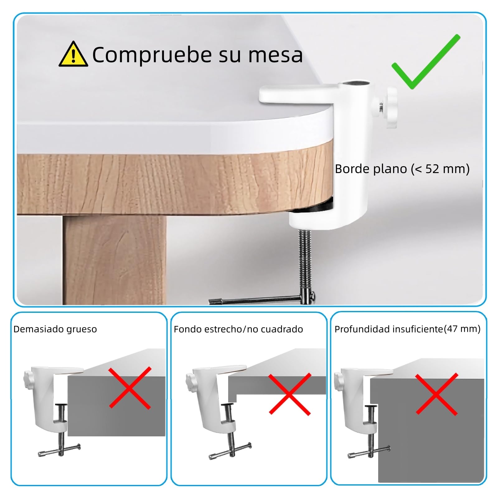 Lámpara Lupa LED con Luz de Trabajo - Lente de Vidrio de 105mm y 5 Dioptrías, Brazo Giratorio Premium, Luz Regulable de 3 Colores y Abrazadera para Mesa - Ideal para Trabajos de Precisión
