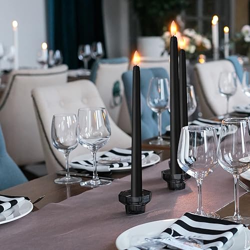 Miniatura 6 de Macarrie Paquete de 24 velas cónicas sin llama, funcionan con pilas, velas falsas de 11 pulgadas de largo, velas LED sin llama, parpadeantes,