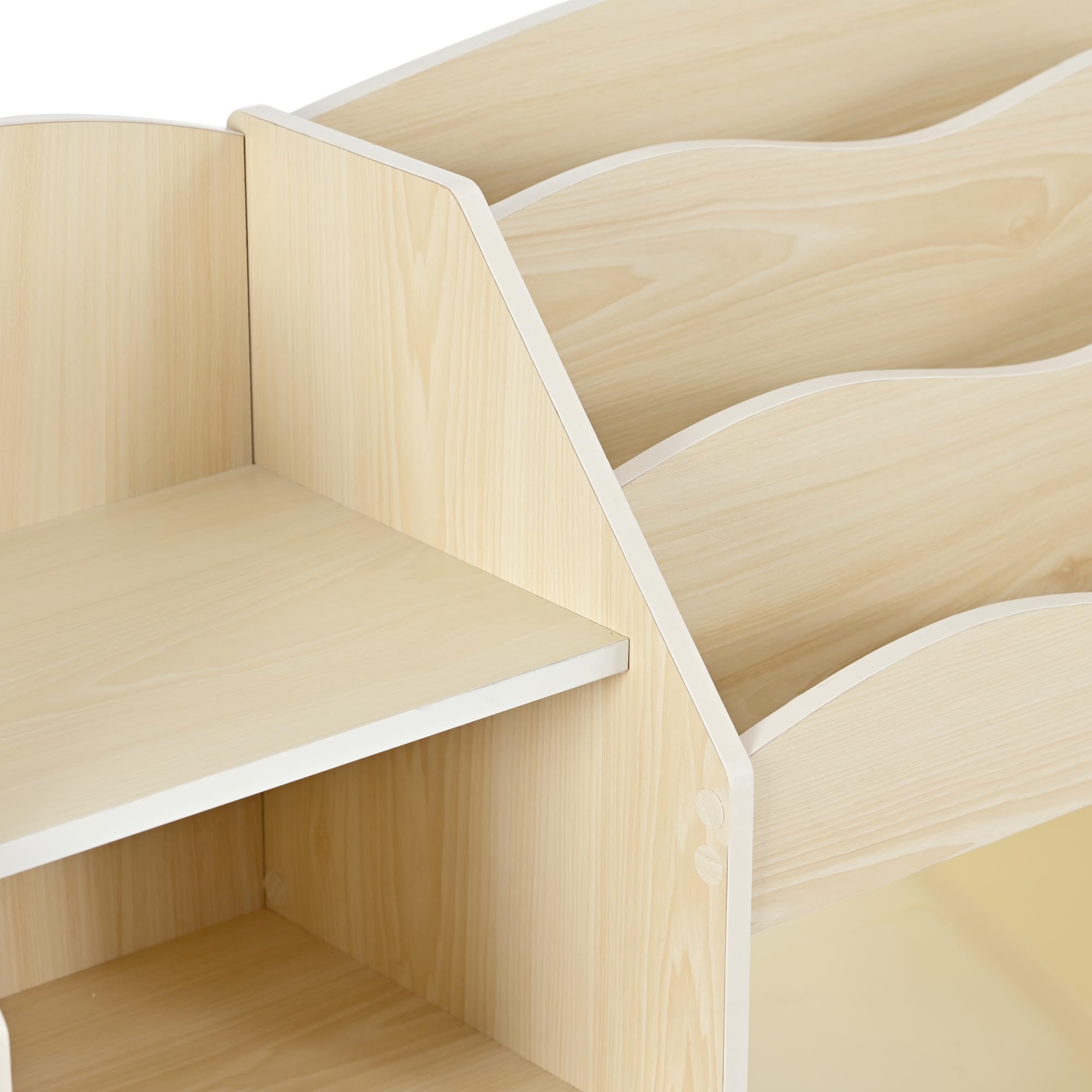 Amazon.co.jp: おもちゃ箱 本棚付き 天然木 収納ボックス 大容量 幅114