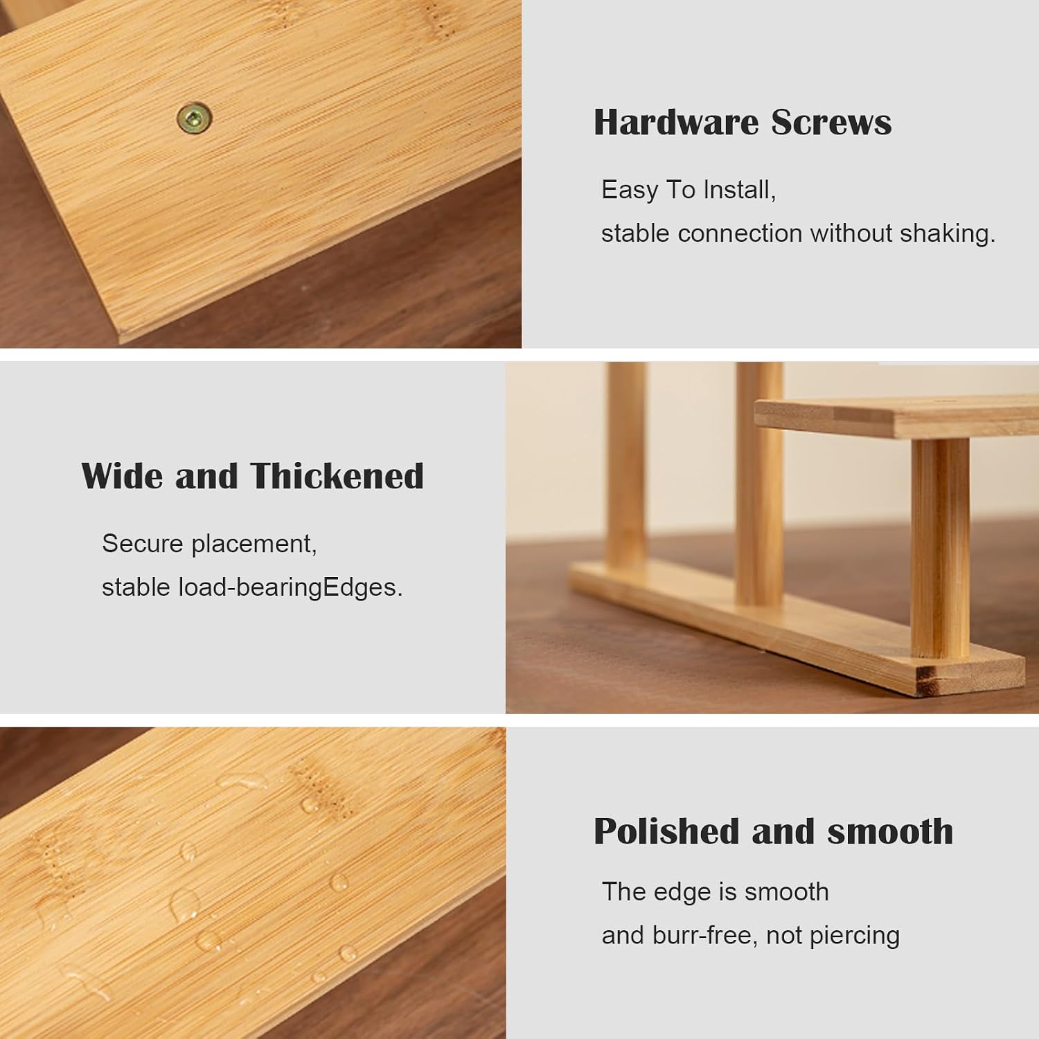 Mini Desktop Plant Stand Indoor Window Sill Flower Stand Bamboo Succulent Window Sill Stand Bracket For Home , Office, Living Room, Bedroom Plant Display(Four-layer extension) image 4
