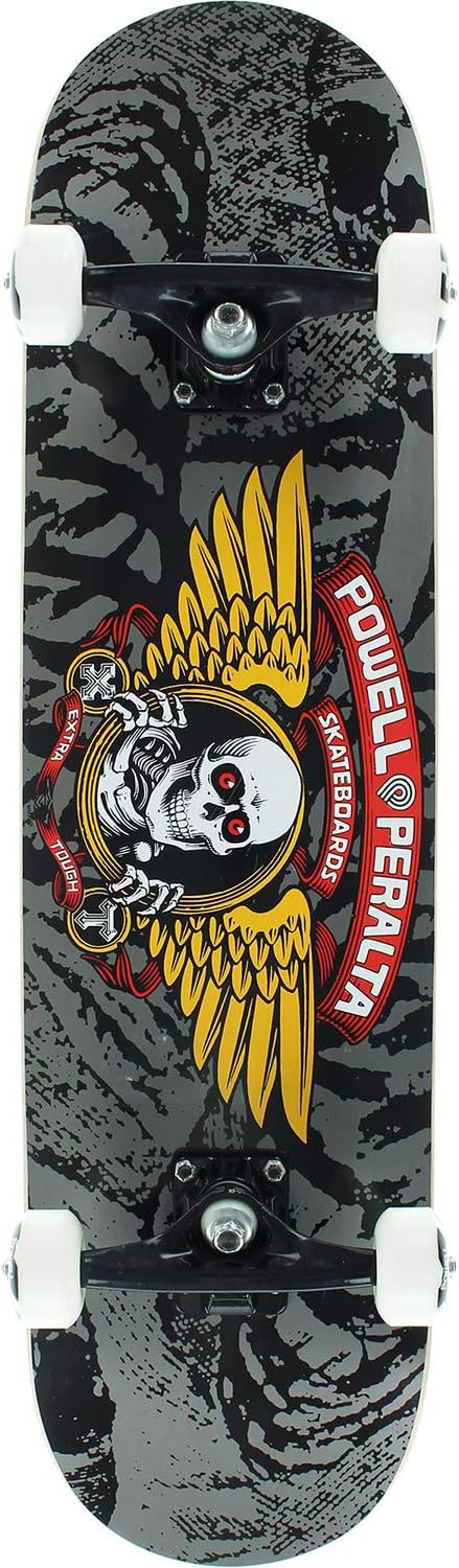 Powell-Peralta Winged Ripper Black/Grey Complete Skateboard - 8" x 30"
