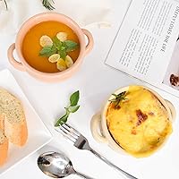 Vista 6 de French Onion Soup Bowls, 16 oz French Onion Soup Crocks with Handles for Chilli, Cereal, Cereal, Pot Pies, Oven, Broil & Dishwasher Safe, Brown