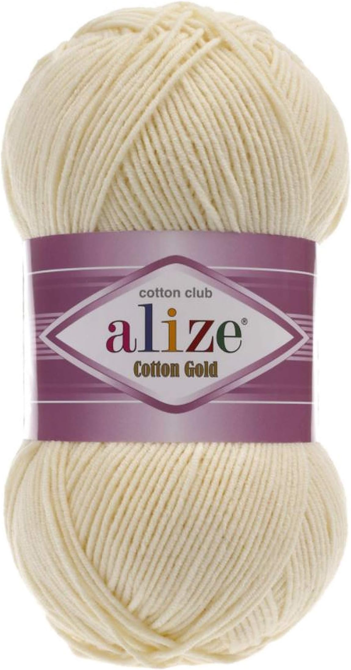 55% Cotton 45% Acrylic Alize Cotton Gold Yarn 1 Skein/Ball 100 gr 360 yds (1-Cream)