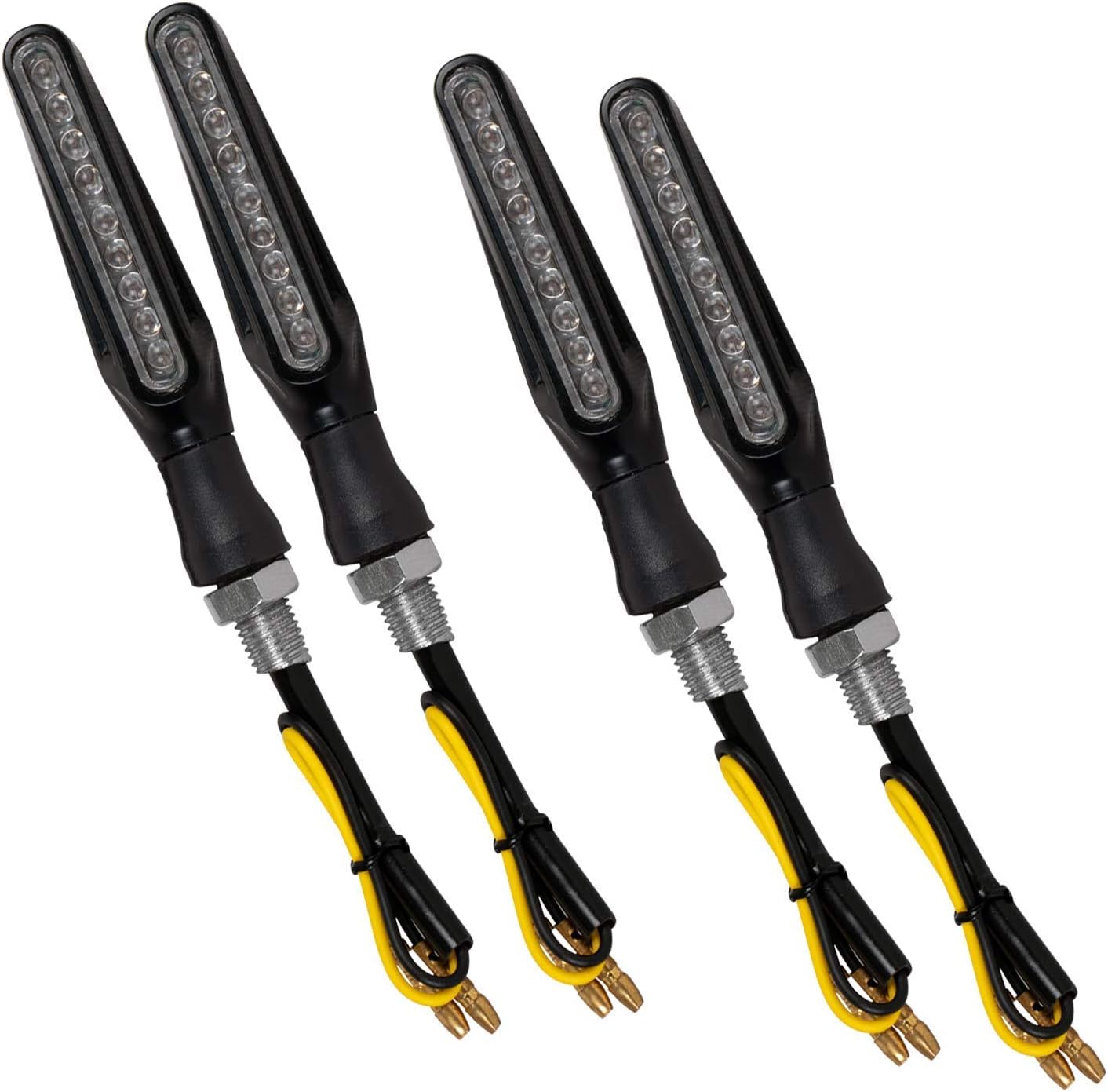 Casago CSILA4P Universal Waterproof 9 LED Turn Signal Indicator Light for Scooter Cruiser Harley Yamaha Suzuki (Amber, 4Pcs)