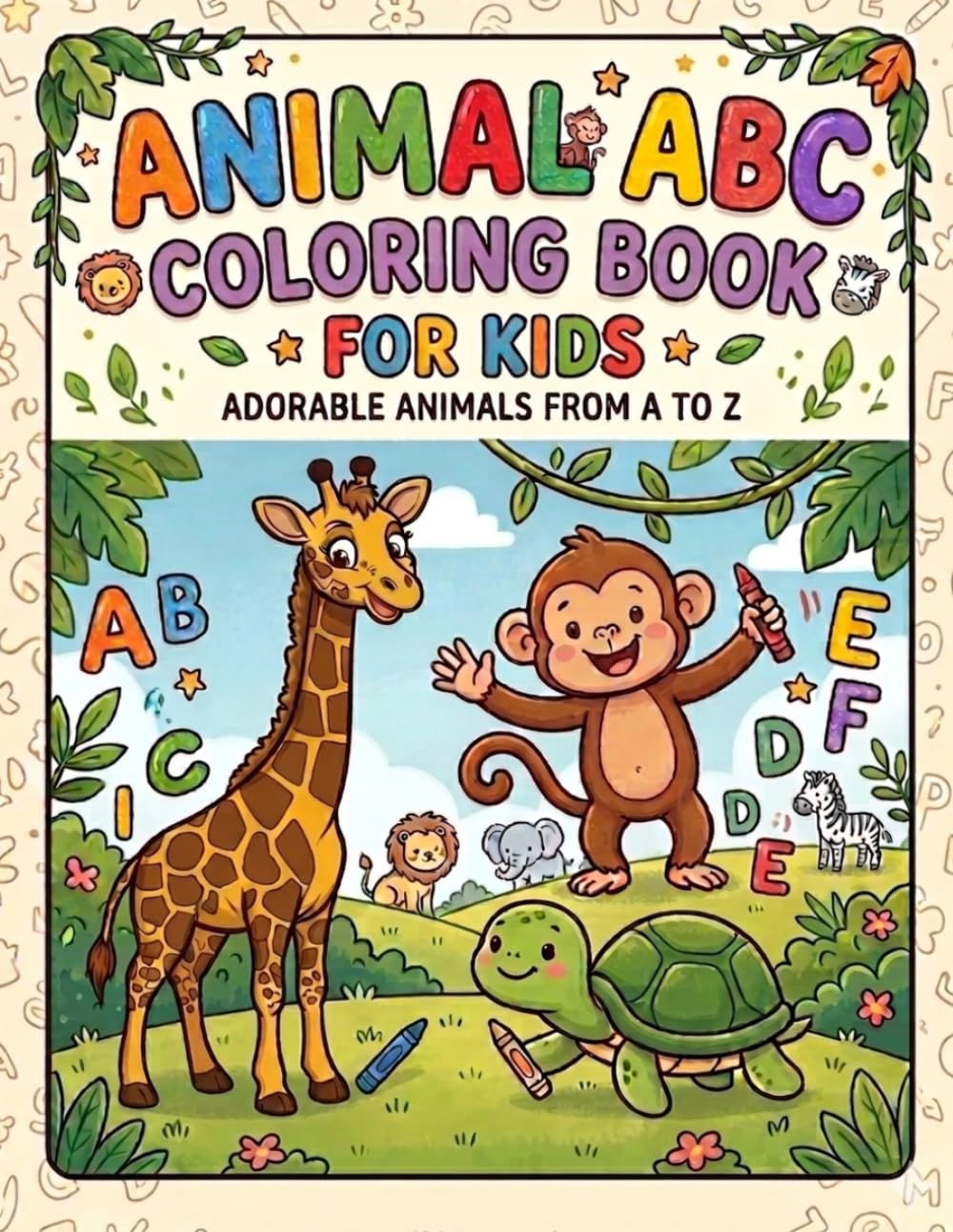 Animal ABC Coloring Book for Kids Ages 3–7: Learn Alphabet A to Z with Cute Animals | Fun Educational Coloring Book
