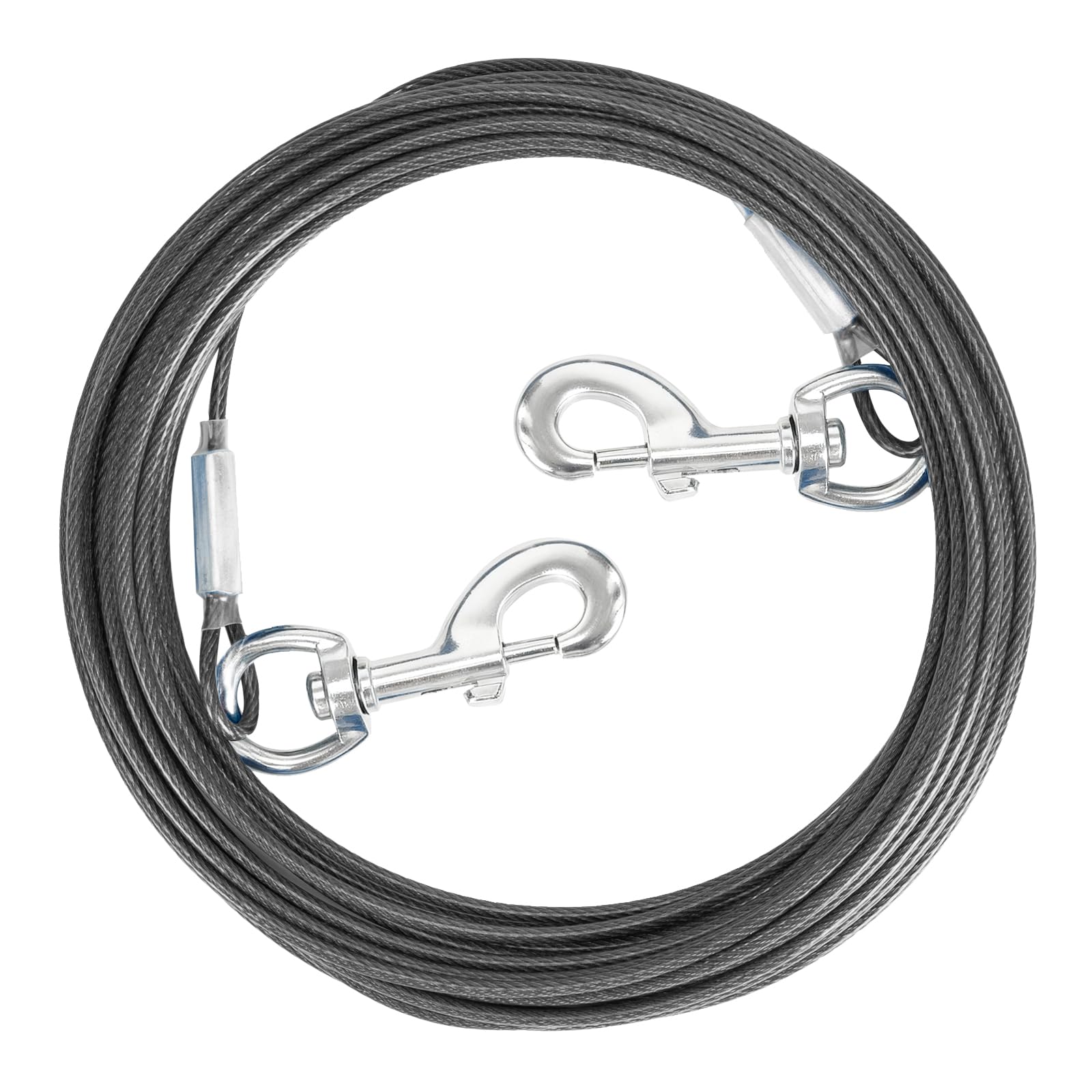 Tie Out Cable for Dogs,10/20/30/50/100FT Dog Leads for Yard Chew Proof,Heavy Duty Tie Out Cable for Large Dogs Up to 125lbs,Dog Runner Tether (