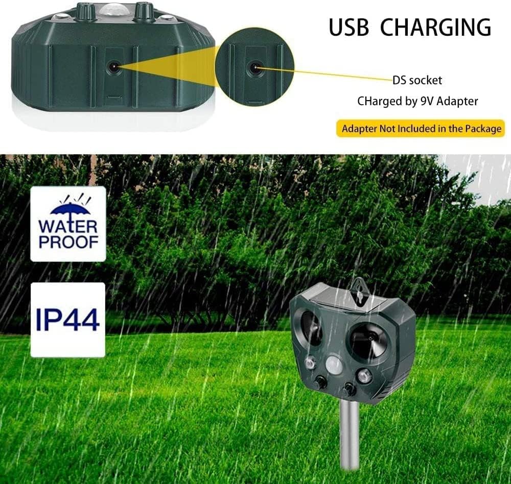 vonivi Solar Cat Repellent, Ultrasonic Animal Waterproof Repeller Fox