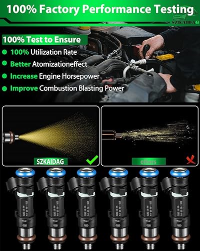 Miniatura 6 de SZKAIDAG 0280158005 3.5L V6 para Juego de 6 inyectores de combustible Nissan compatibles con Altima 2004-2006, Maxima 2004-2008, Murano 2003-2004,