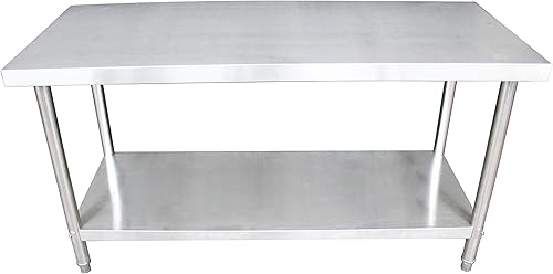 HFS (R) Mesa de trabajo de acero inoxidable, 60 x 24 x 32 pulgadas