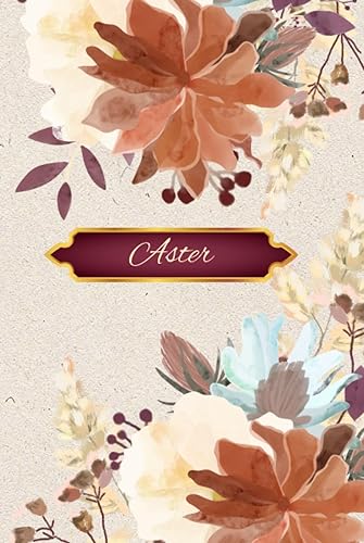"Aster" Personalized Journal Gift Memories Diary Floral Motif A-Z Name-Themed Series