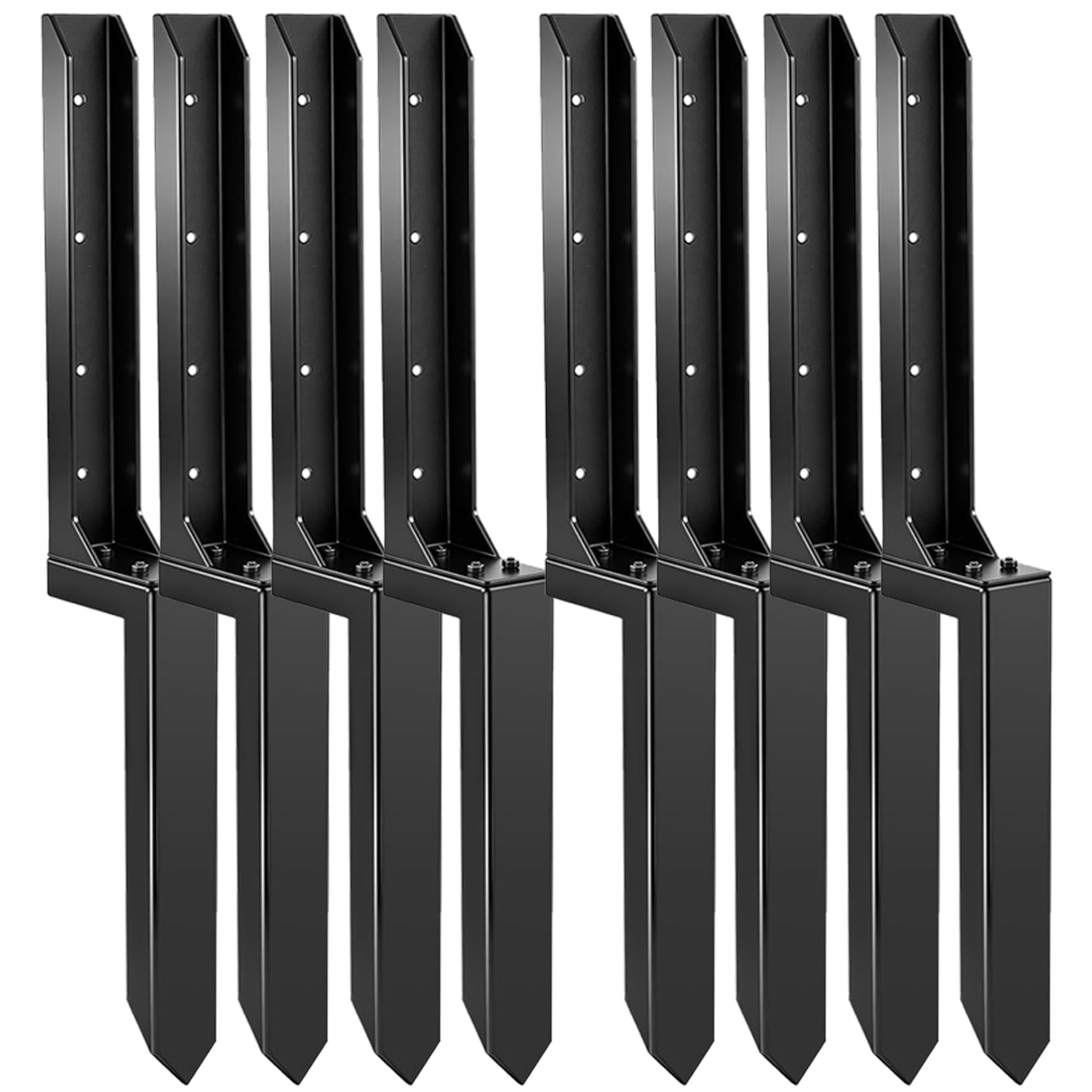 LQSYBHD Fence Post Repair Kit,Fence Post Anchor Post Anchor Ground Spike Heavy Duty Steel Ground Spike Anchor for Fixing Leaning or Broken 4x4 & 6x6 Wood Postsence(Size:80x12x5cm,Color:8B)