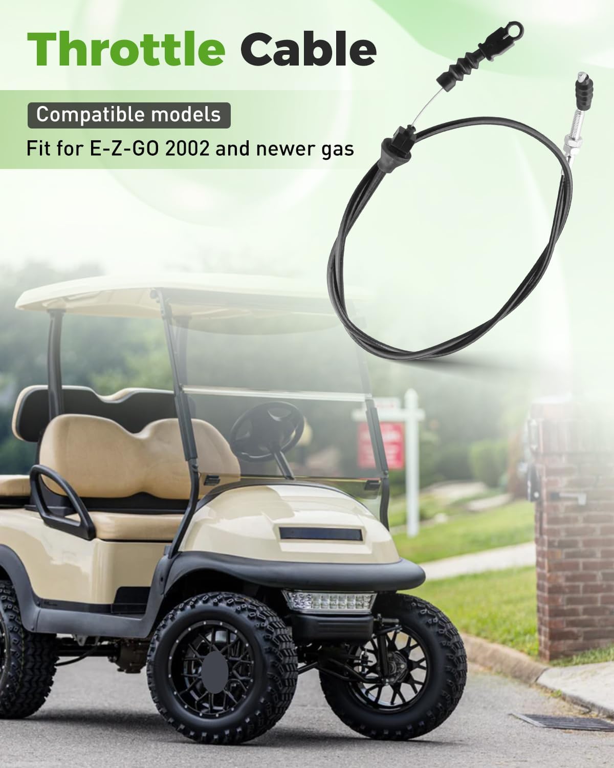 Throttle Cable 72714-G01 Fit for E-Z-GO 2002 and Newer Gas, Governor to Carburetor 52¼"