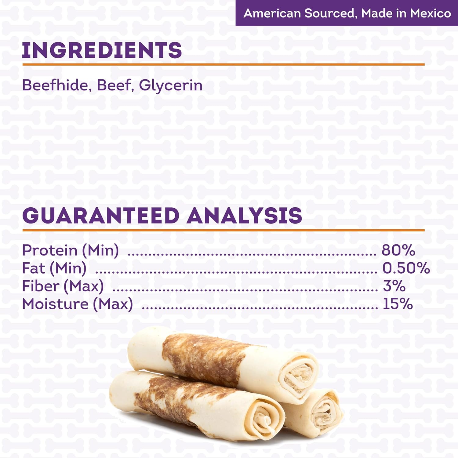 Combo Chews Beefhide Rolls 7" w/Beef Meat Wrap Dog Chew Treats - 3 Count/4 Pack