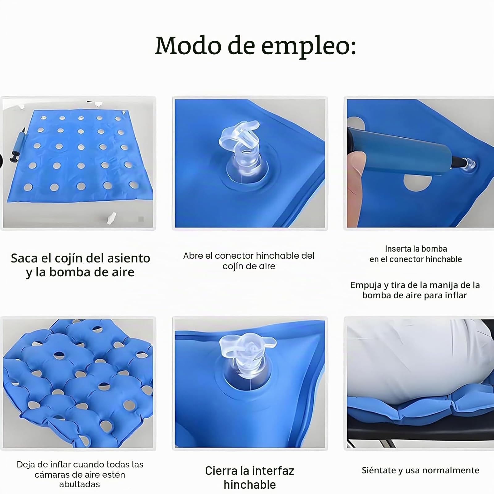 MObyat Colchón Antiescaras, Cojín para Úlceras por Presión con Bomba De Aire, Distracción, Diseño Impermeable, para Personas Mayores con Discapacidad (Silla De Ruedas No Incluida)