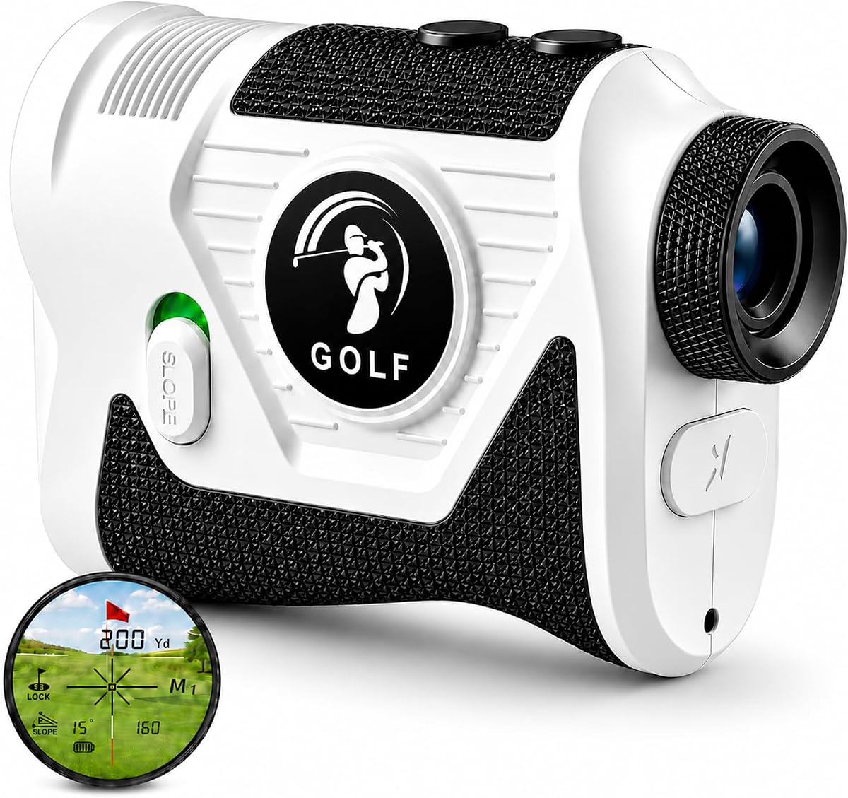 Range Finder Golf with Slope Switch, 1200Y Magnetic Golf Range Finder | 7X Optics, Flag Lock Vibration, USB-C Rechargeable, 600mAh Battery, Tournament Mode, IP54 Water Resistant
