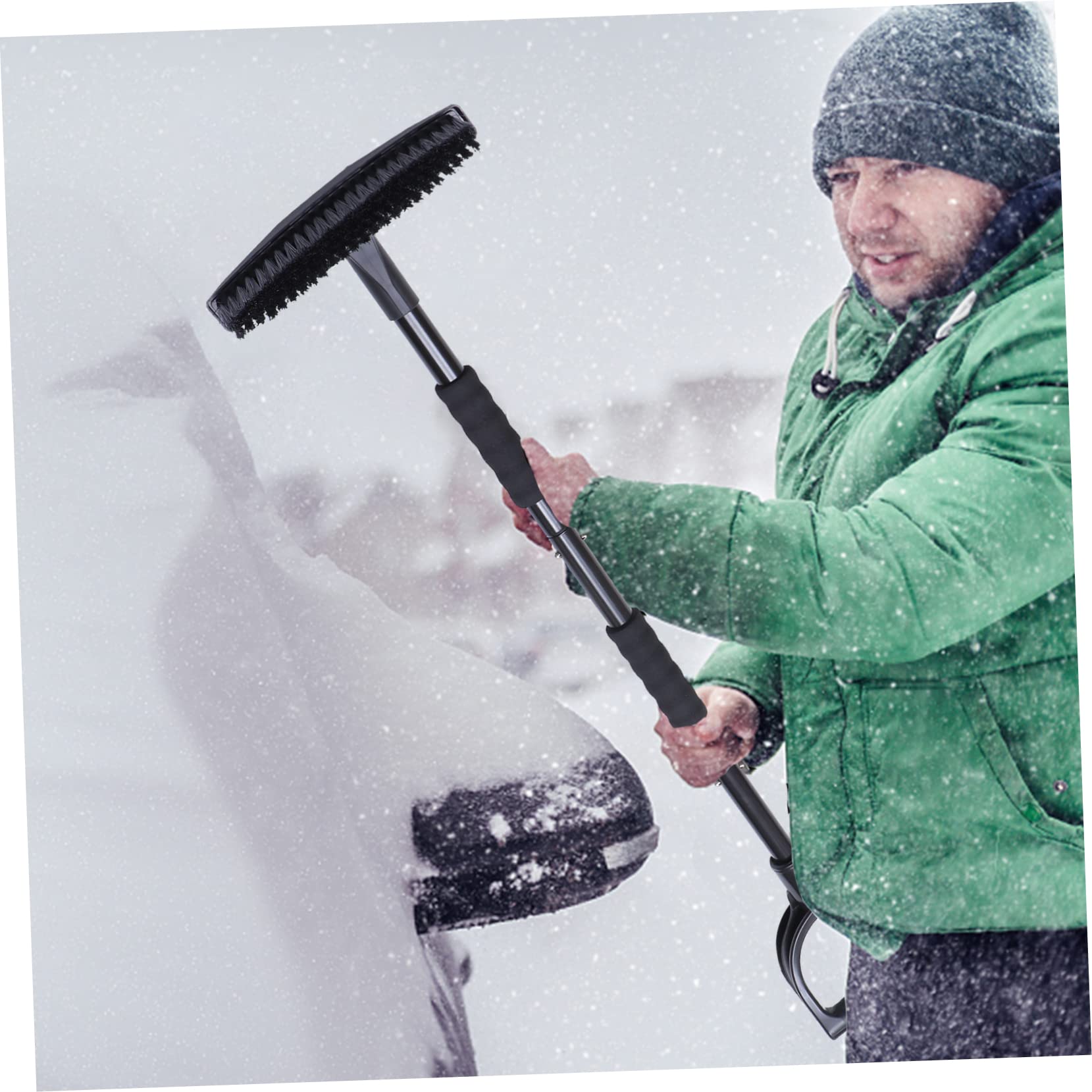 INOOMP Traje de Pala de Nieve para Coche Quitanieves Extensible y Desmontable Raspador de Hielo Cepillo para Coche Herramientas para Quitar Nieve