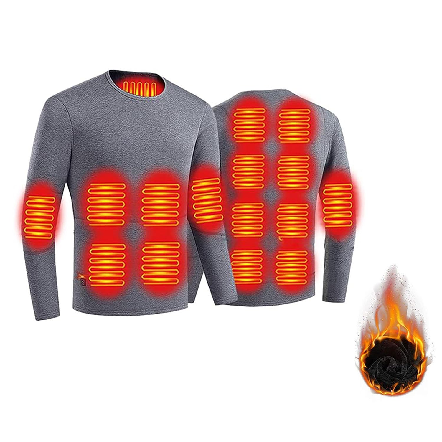 Ropa Interior térmica Ropa Interior con calefacción eléctrica USB: Ropa Interior Funcional para Hombre Conjunto 28 Zonas de calefacción 3 Control de Temperatura para Ropa Interior de esquí