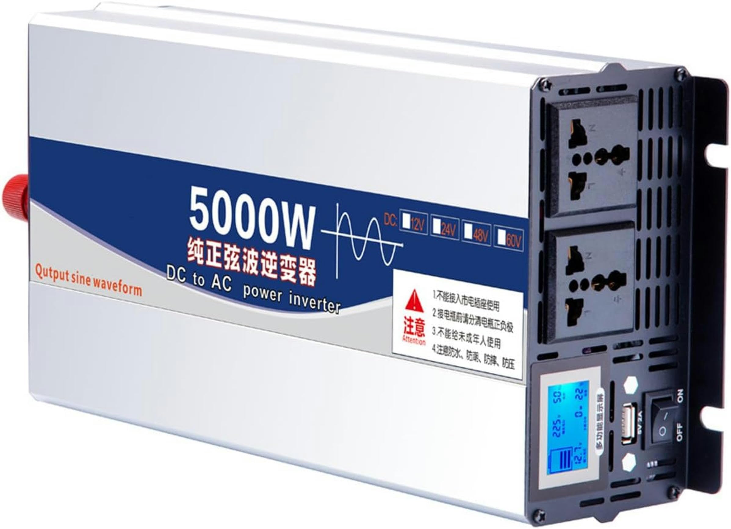 Inversor de onda sinusoidal con pico de 5000W y entrada múltiple de 12V 24V 48V para energía solar