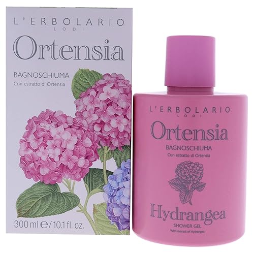 L'Erbolario Gel de ducha – Gel de ducha hidratante para limpieza diaria – Jabón corporal protector con perfume sofisticado – Hortensia – 10.1 oz